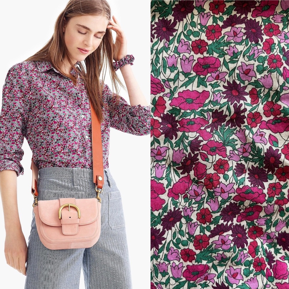 JCrew x Liberty London Art Perfect Shirt Fuschia